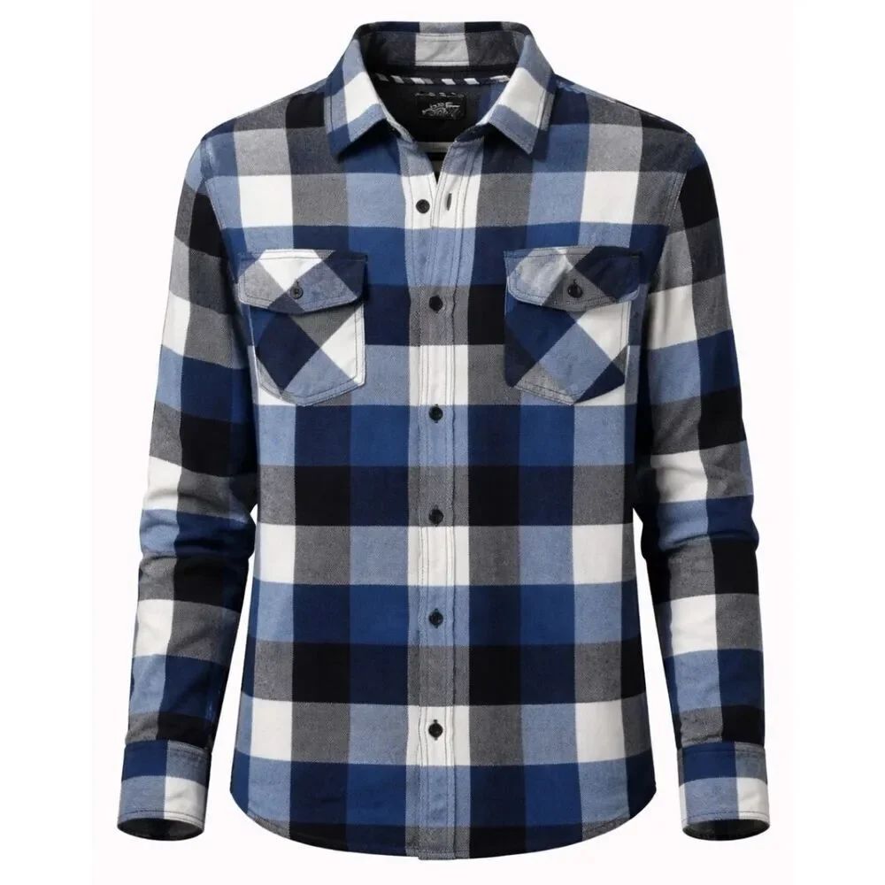 Vans Off The Wall Shirt Men's Button Up Size S Blue Plaid Flannel Skate Casual